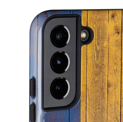 Barbados Flag Dark Wood Galaxy S22 Plus Pro Case